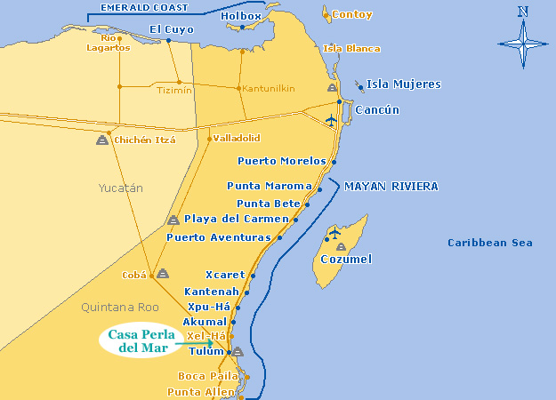 Map of Mayan Riviera